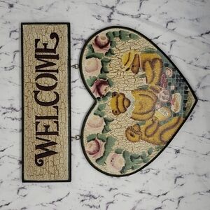 90s Painted Welcome Sign English Rose